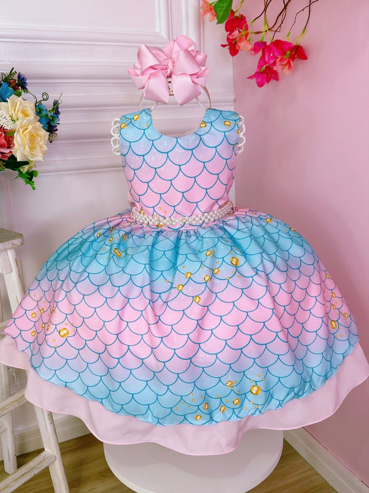 Vestido de Festa Infantil Sereia