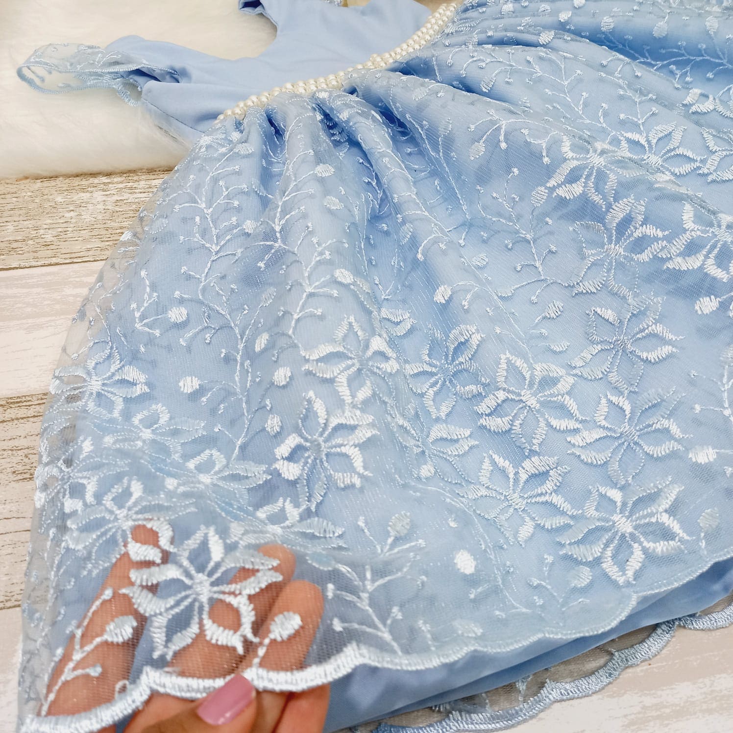 Vestido Princesa Azul Longo Luxo