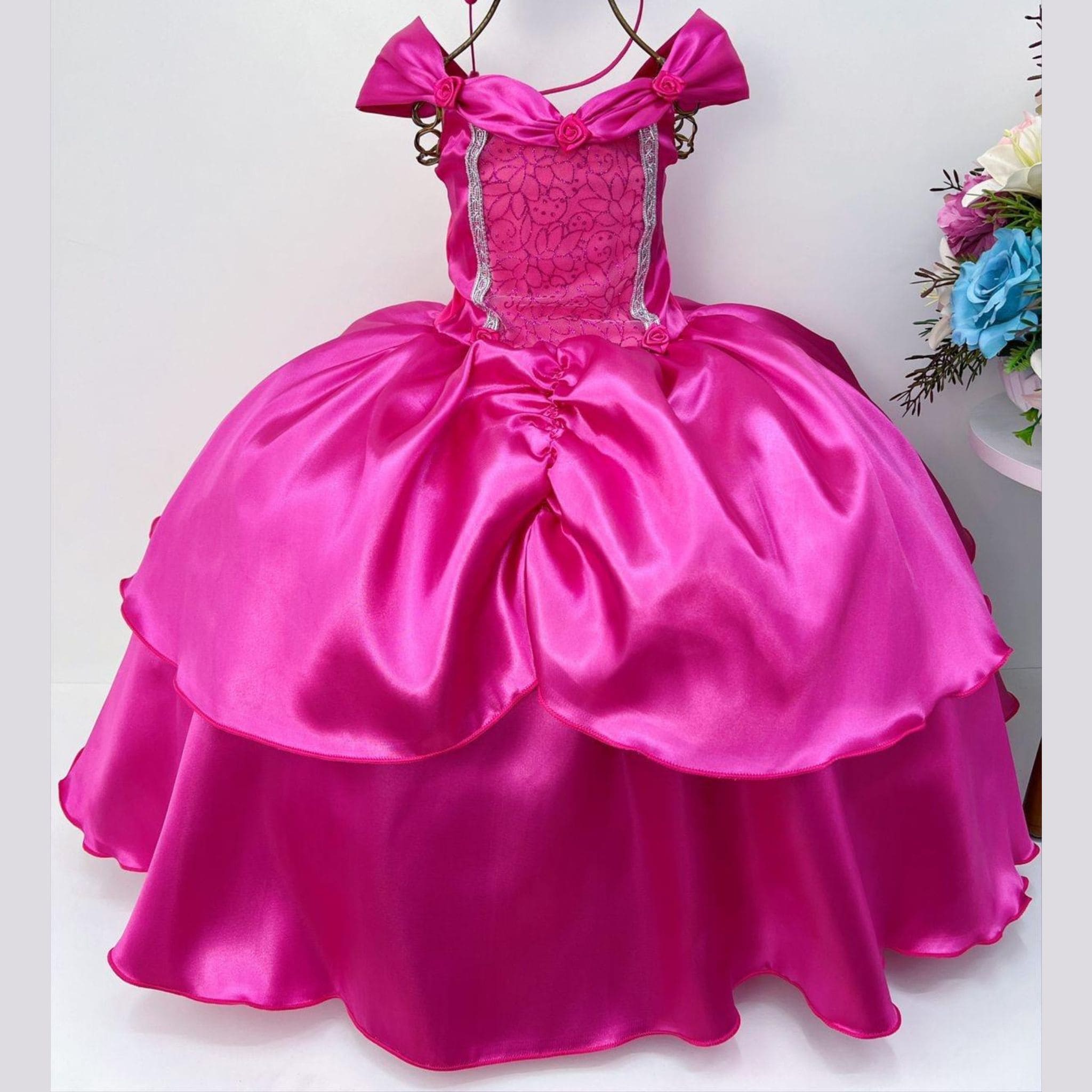 Vestido Festa Infantil Compatível com Princesa Frozen Luxo - Louyse  Rodrigues
