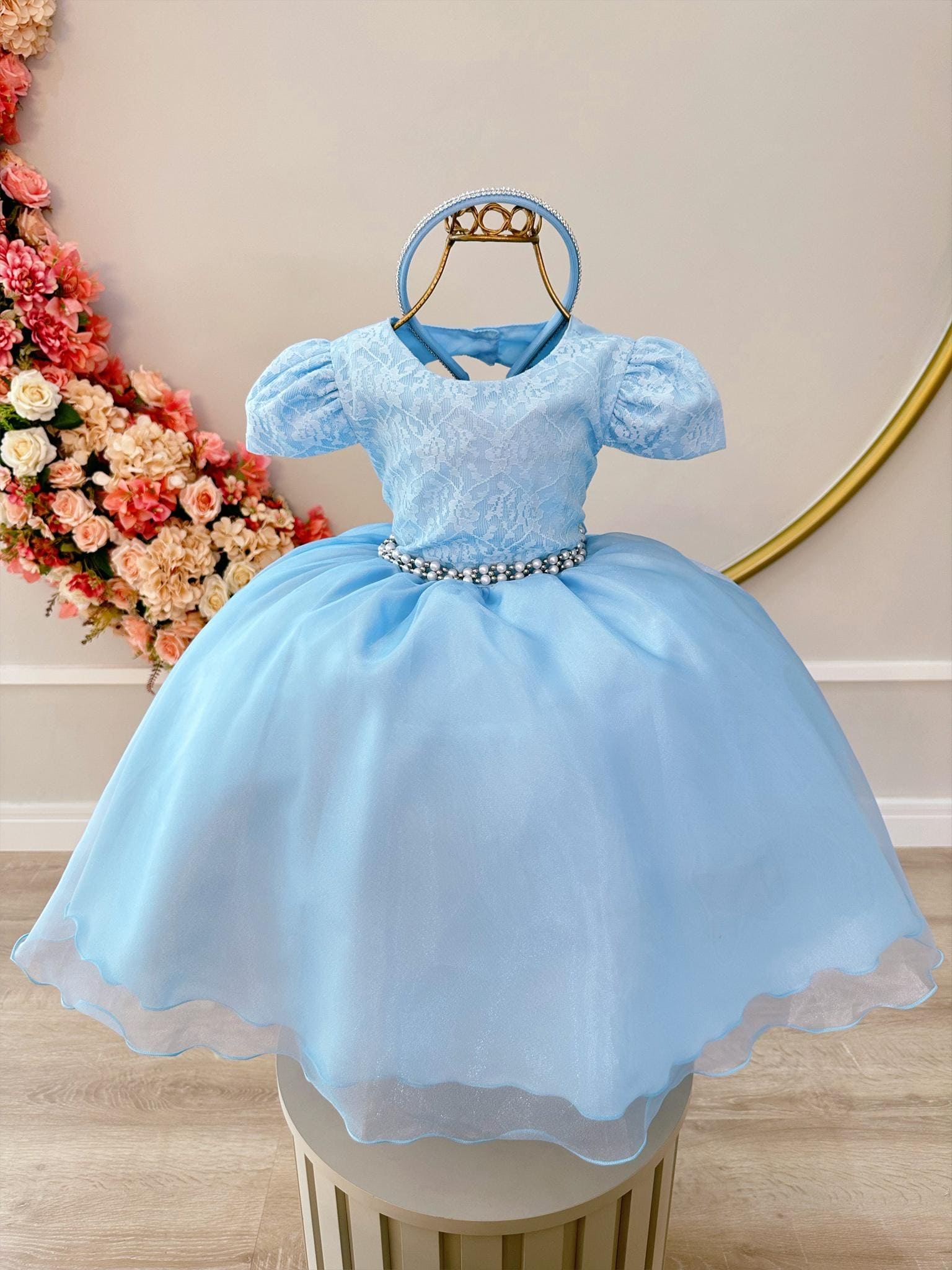 Vestido Festa Infantil Compatível com Princesa Frozen Luxo