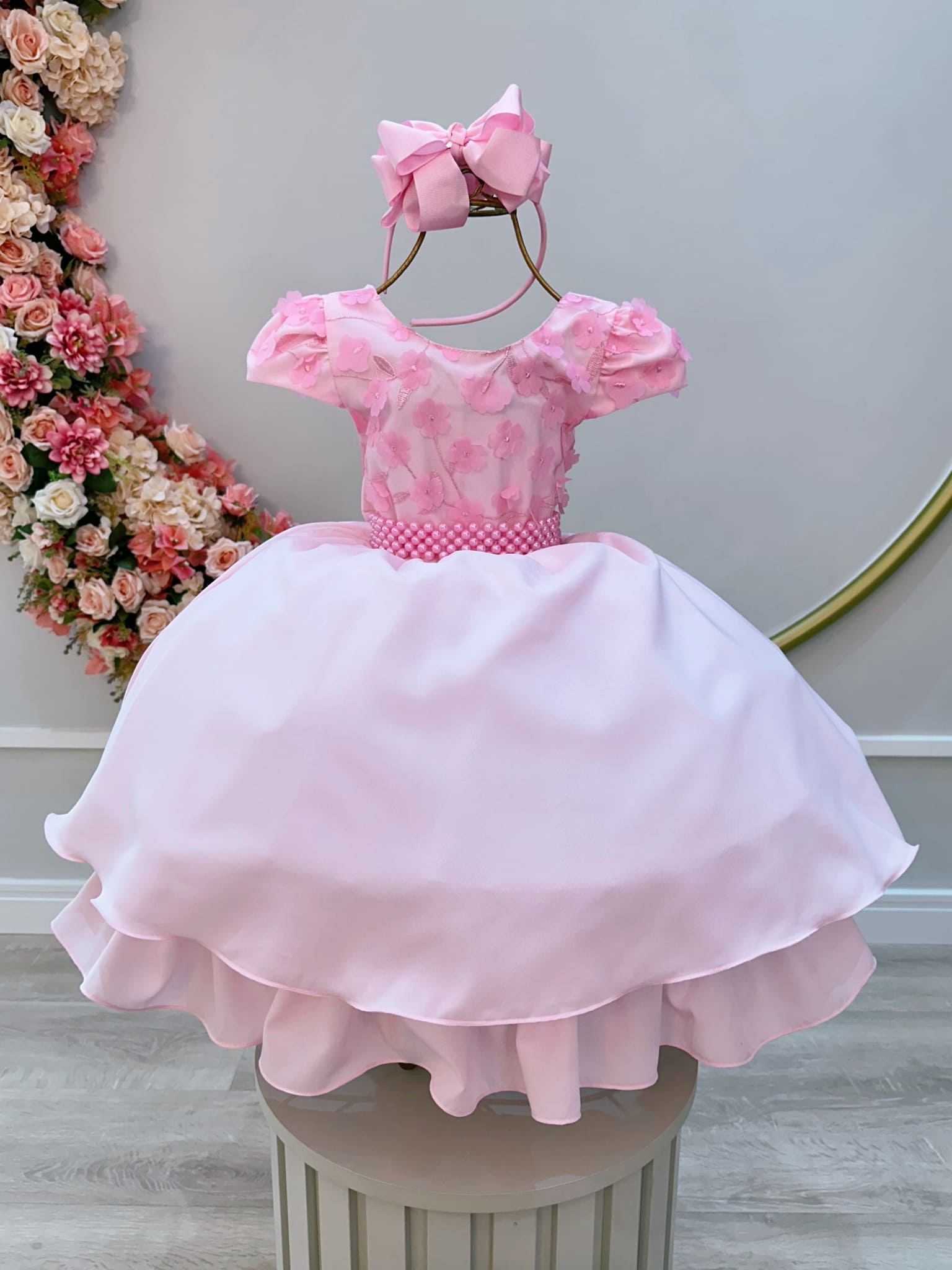 Vestido Festa Infantil Rosa