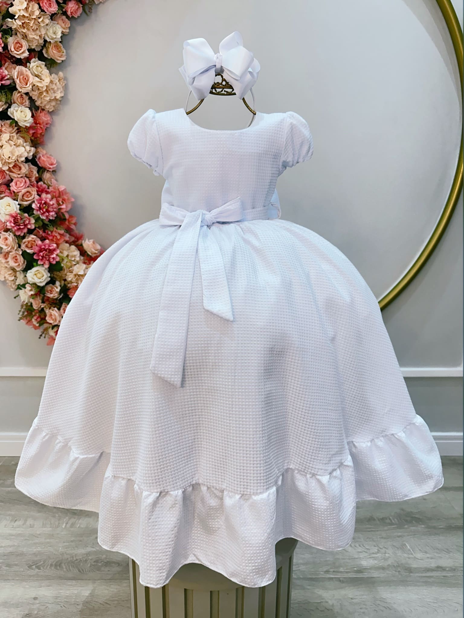 Vestido Infantil Branco Longo Formatura Dama