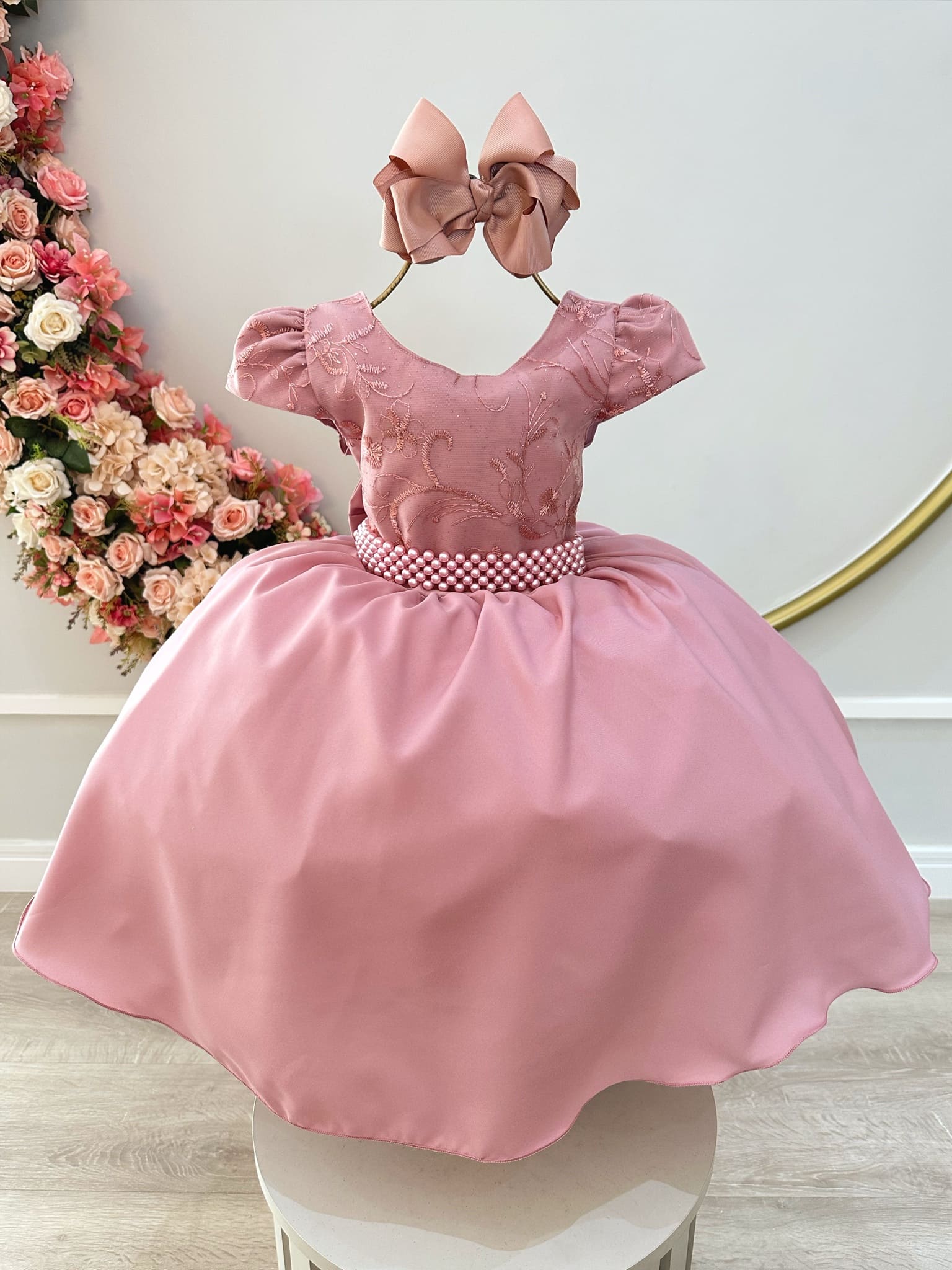 Vestido Infantil Candy Color Jardim Nude