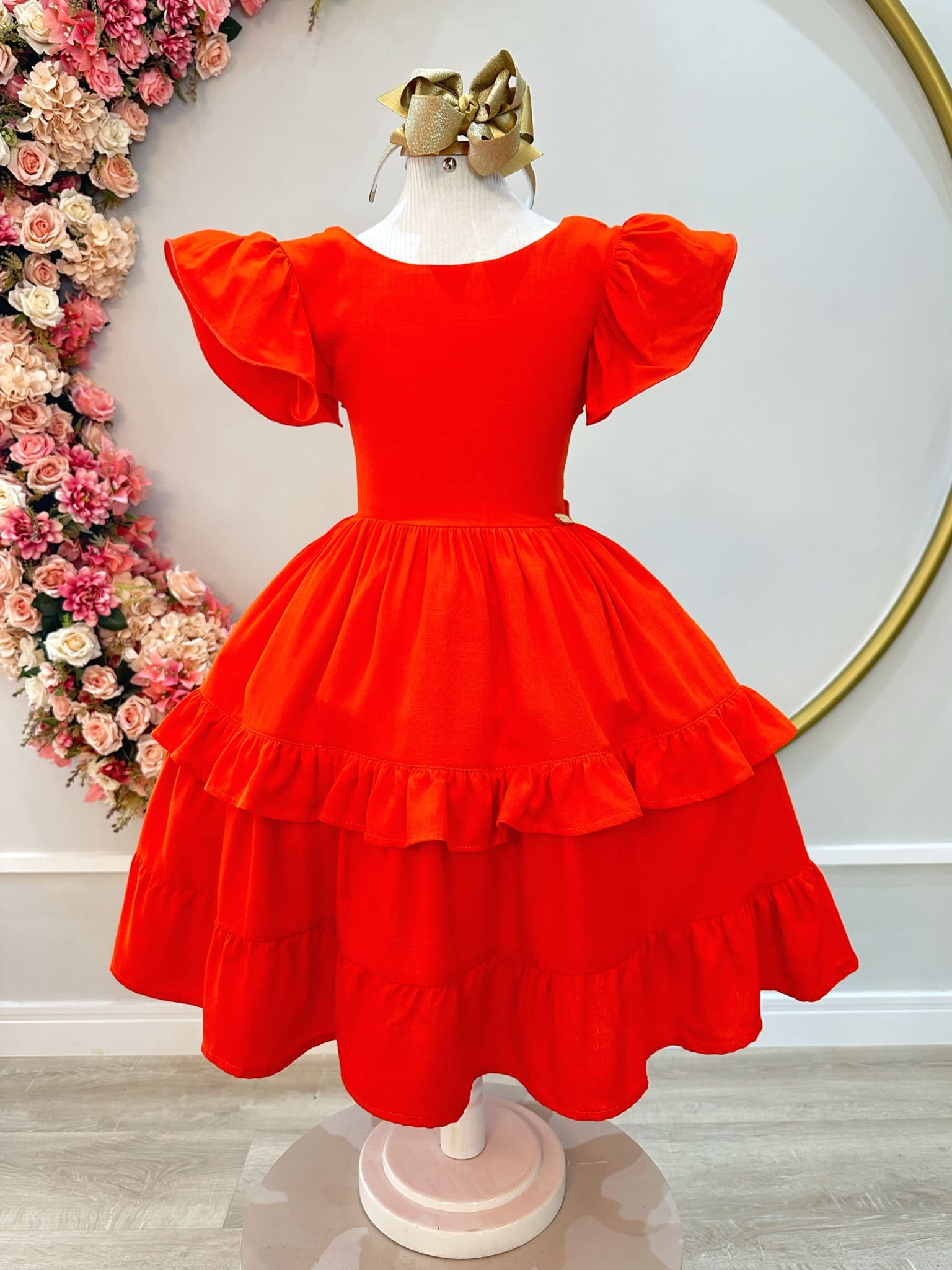 Vestido Infantil Casual Chic Vermelho