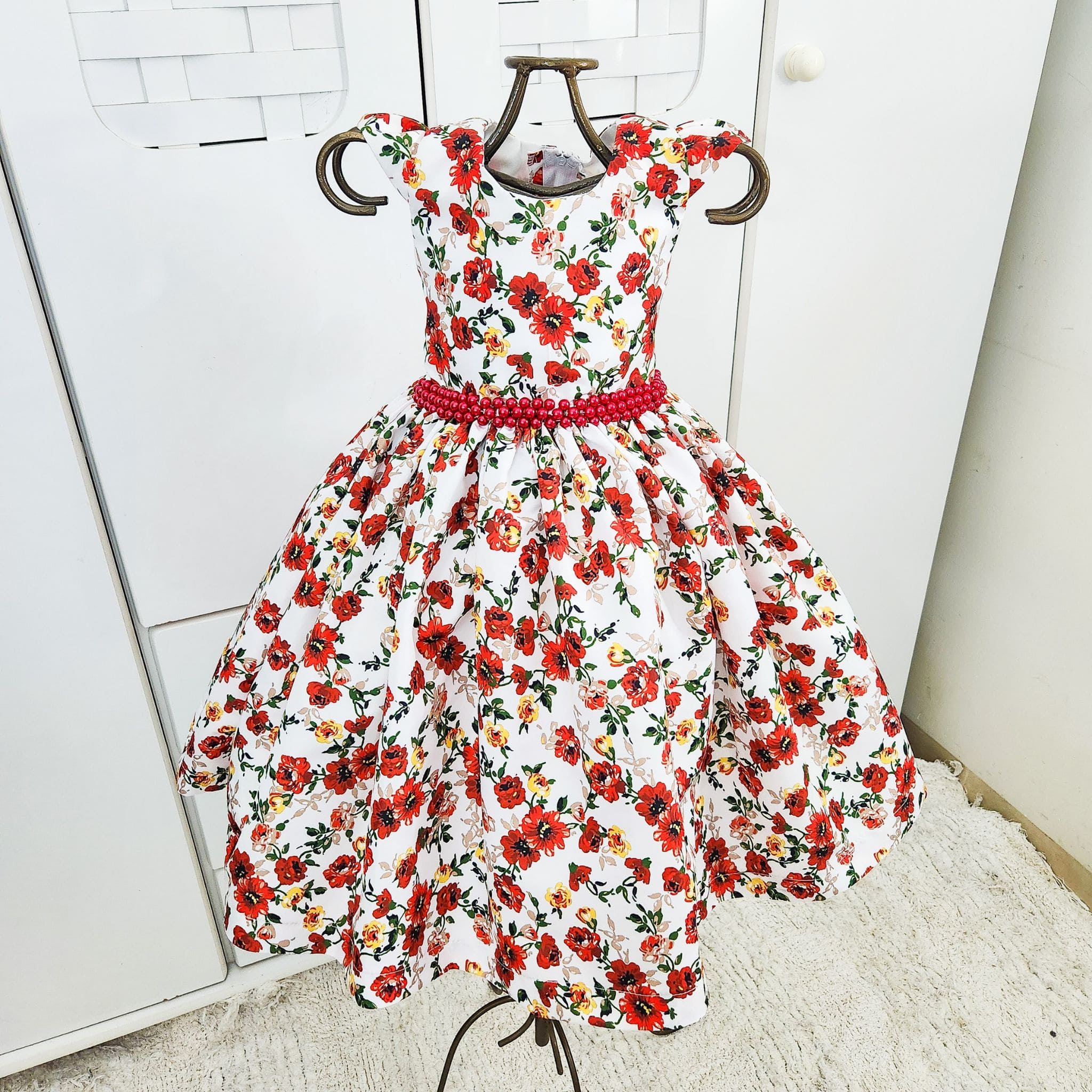 Vestido Infantil Casual Floral Branco