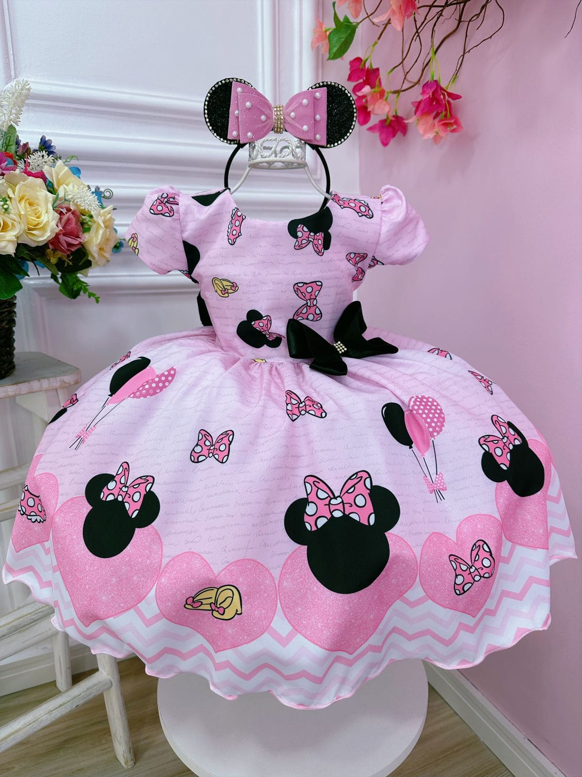 Vestido Infantil Compatível com Minnie