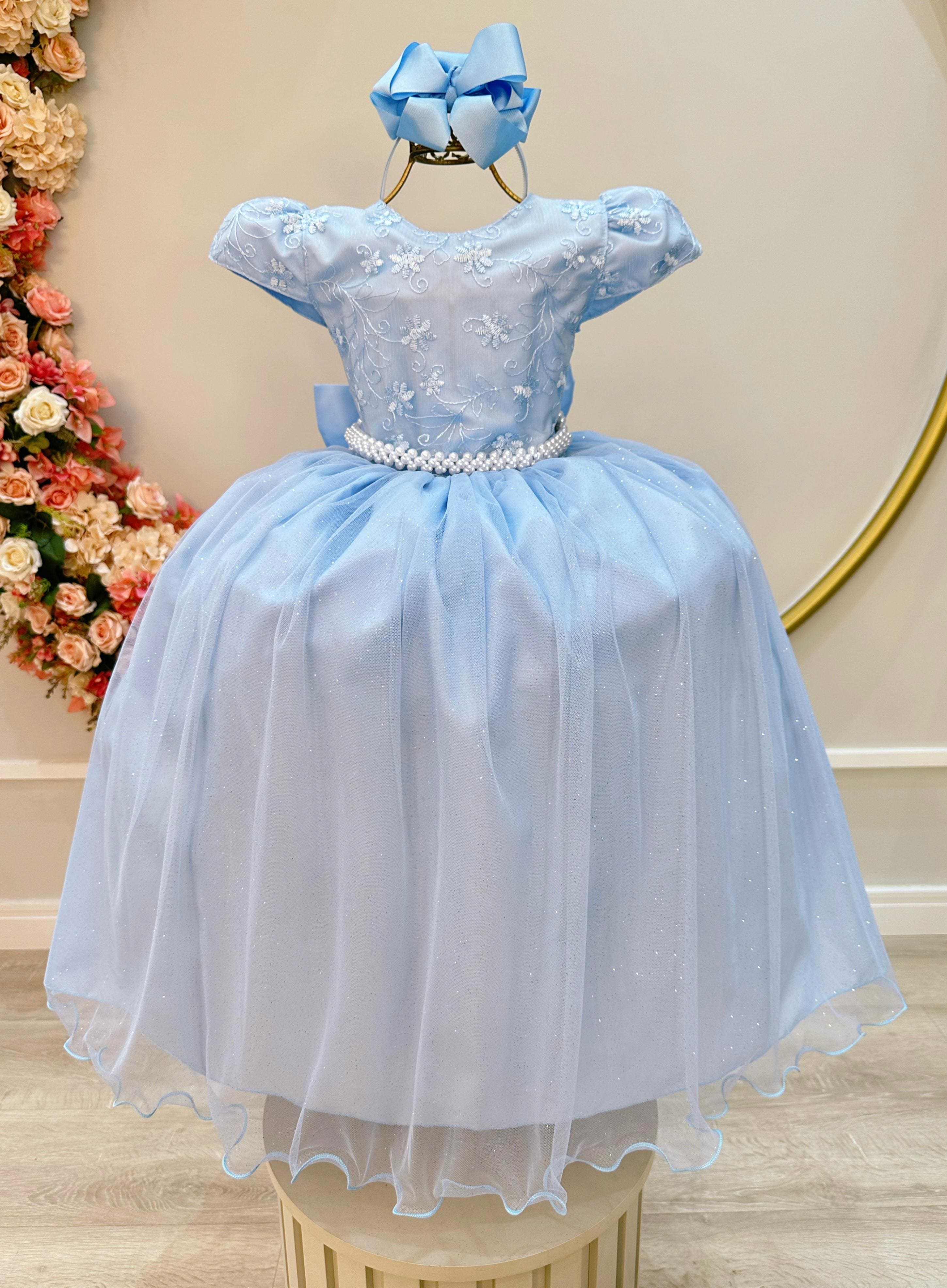 Vestido Infantil de Festa Azul