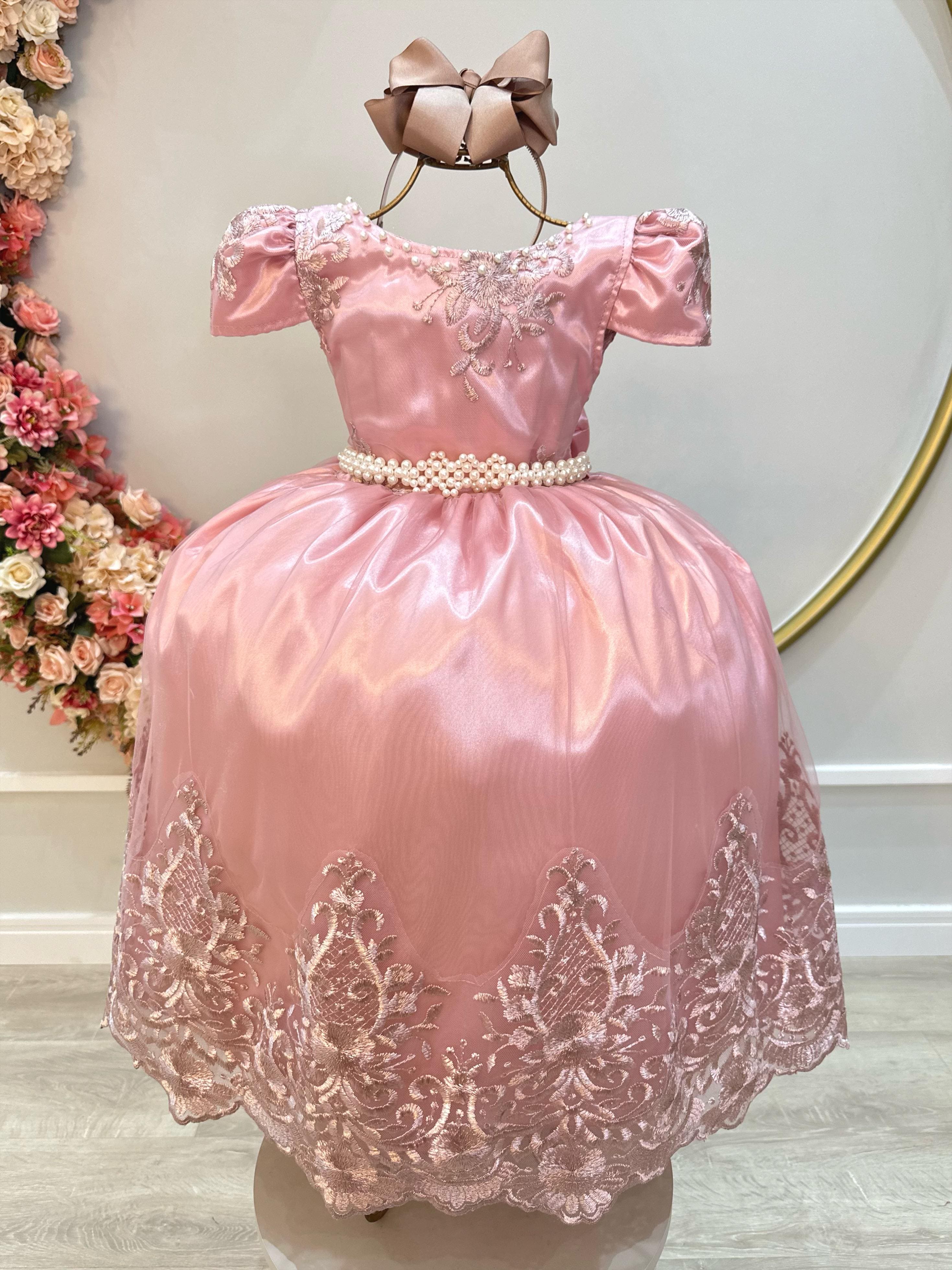 Vestido Infantil de Festa Luxo Realeza Rose