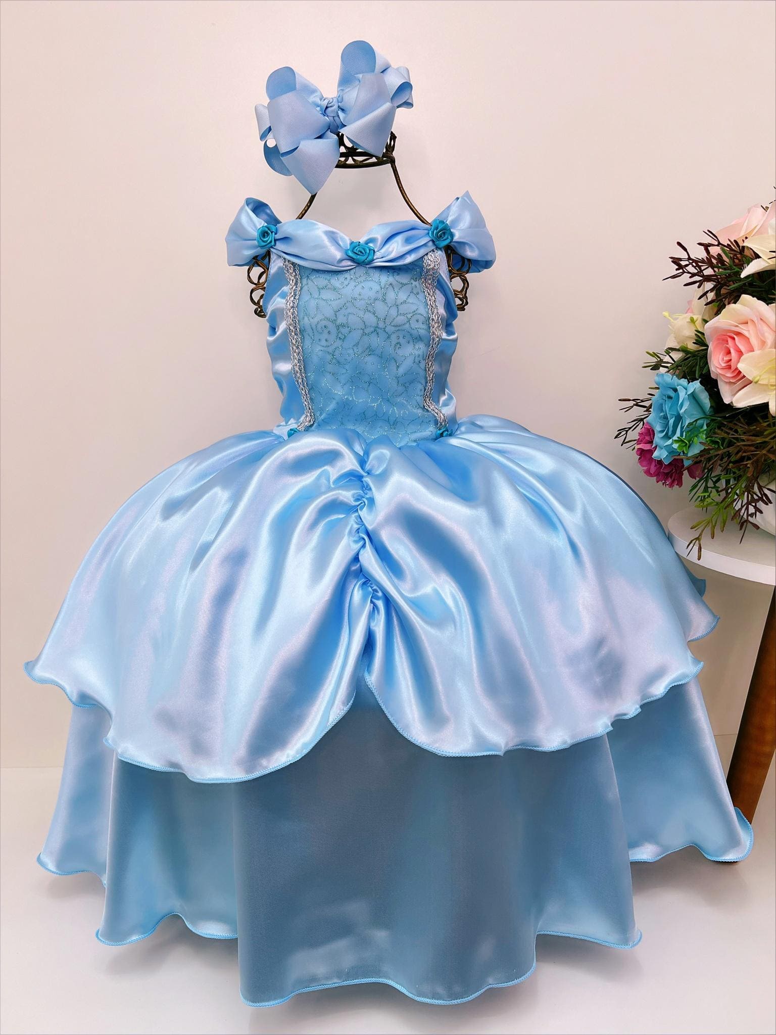 Vestido Infantil Fantasia Cinderela Frozen Alice Princesas