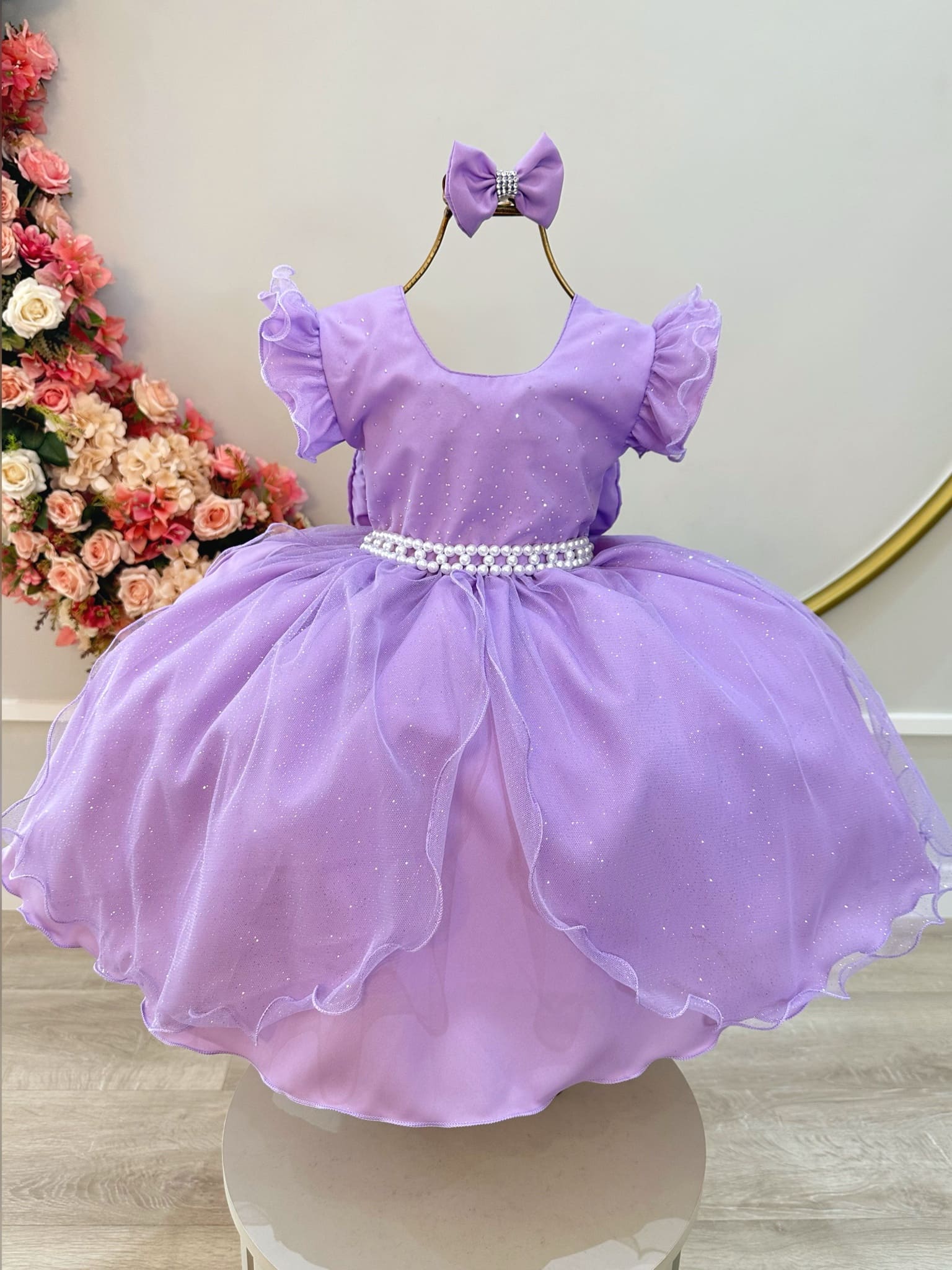 Vestido Infantil Lilas Luxo