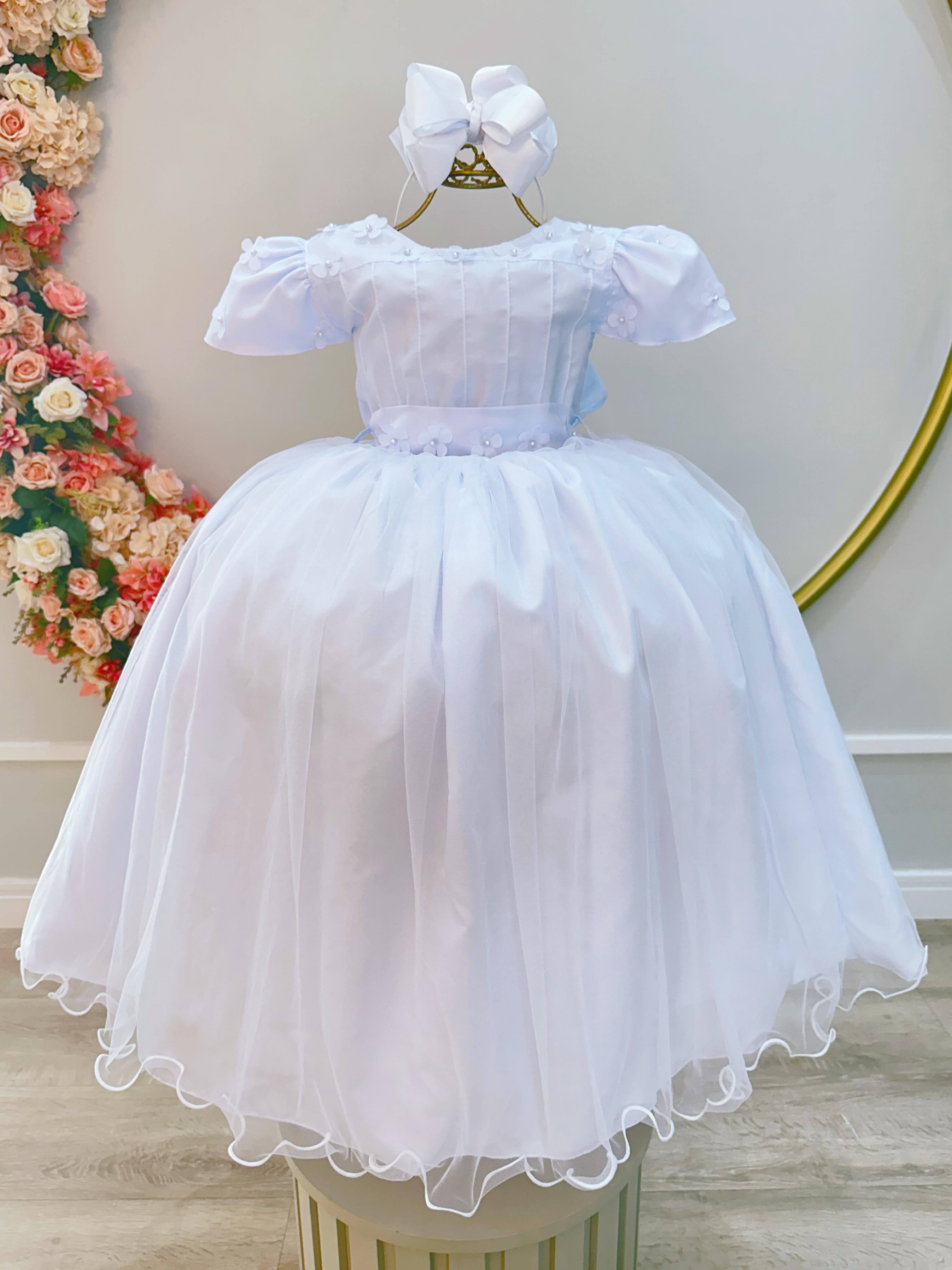 Vestido Infantil Longo Branco Luxo