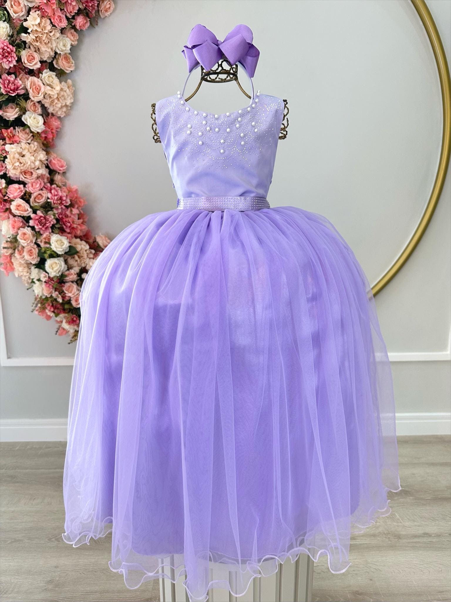 Vestido Infantil Longo Lilas