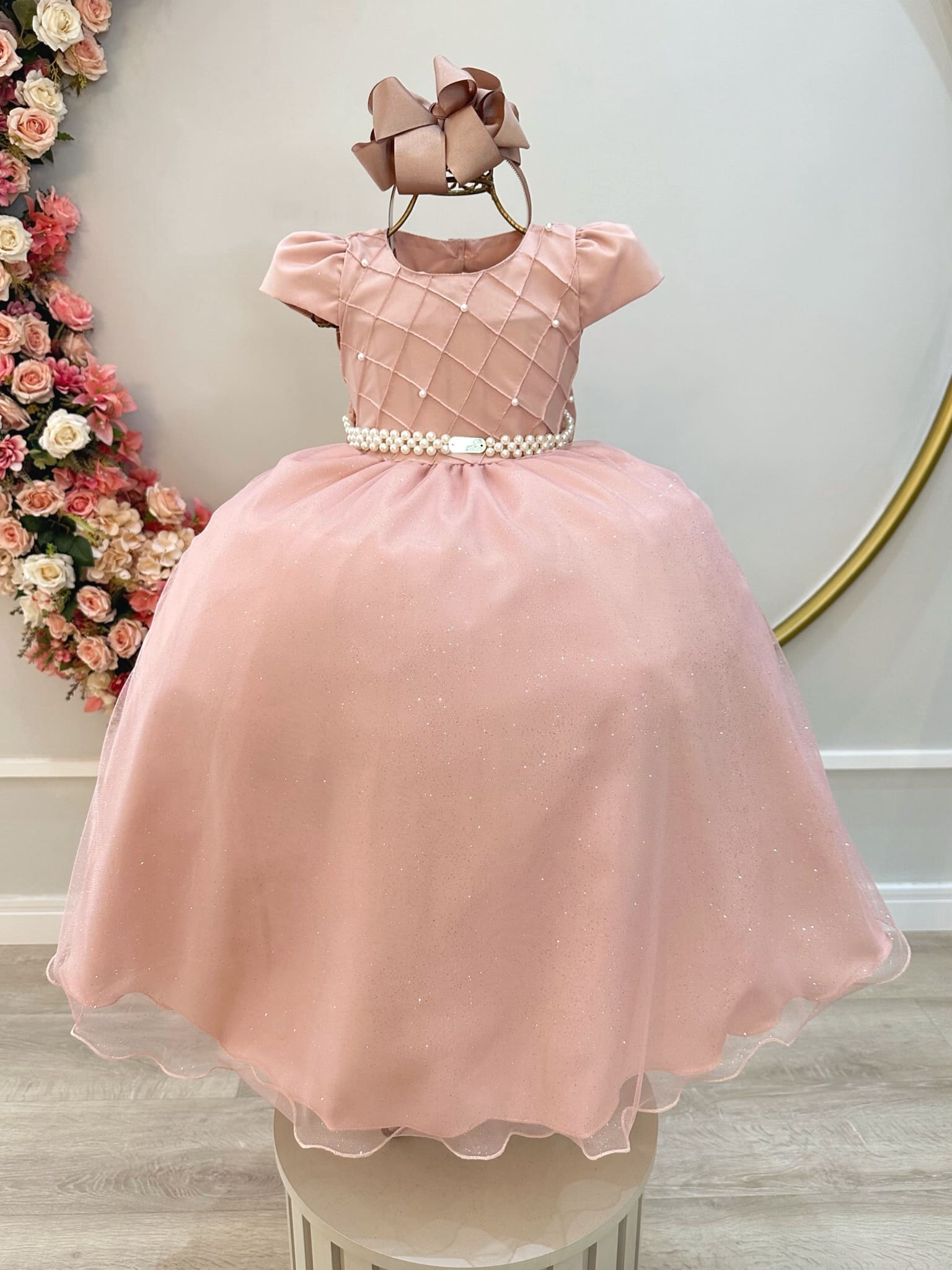 Vestido Infantil Longo Rosa Canela