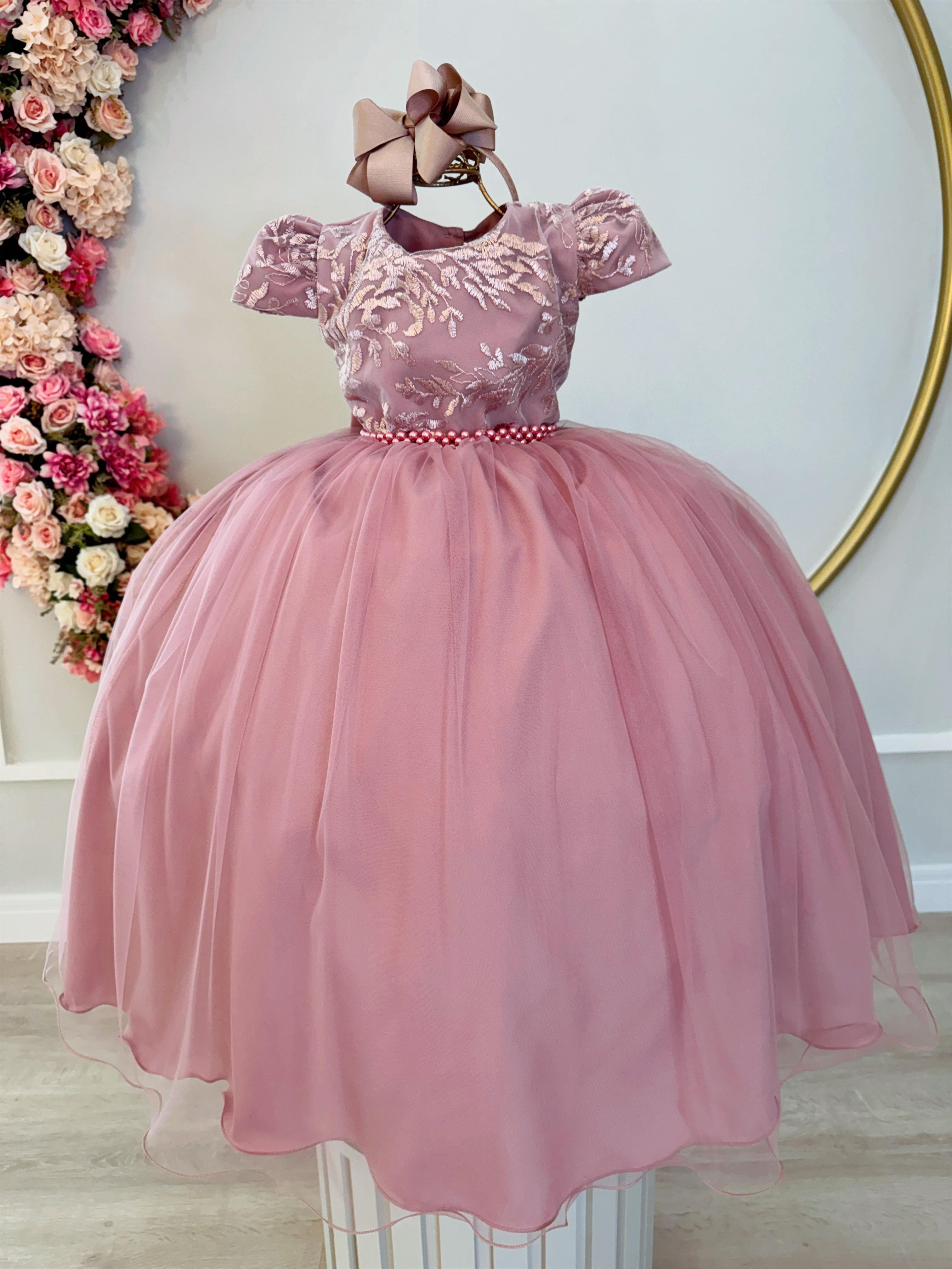 Vestido Infantil Longo Rose Formatura Dama