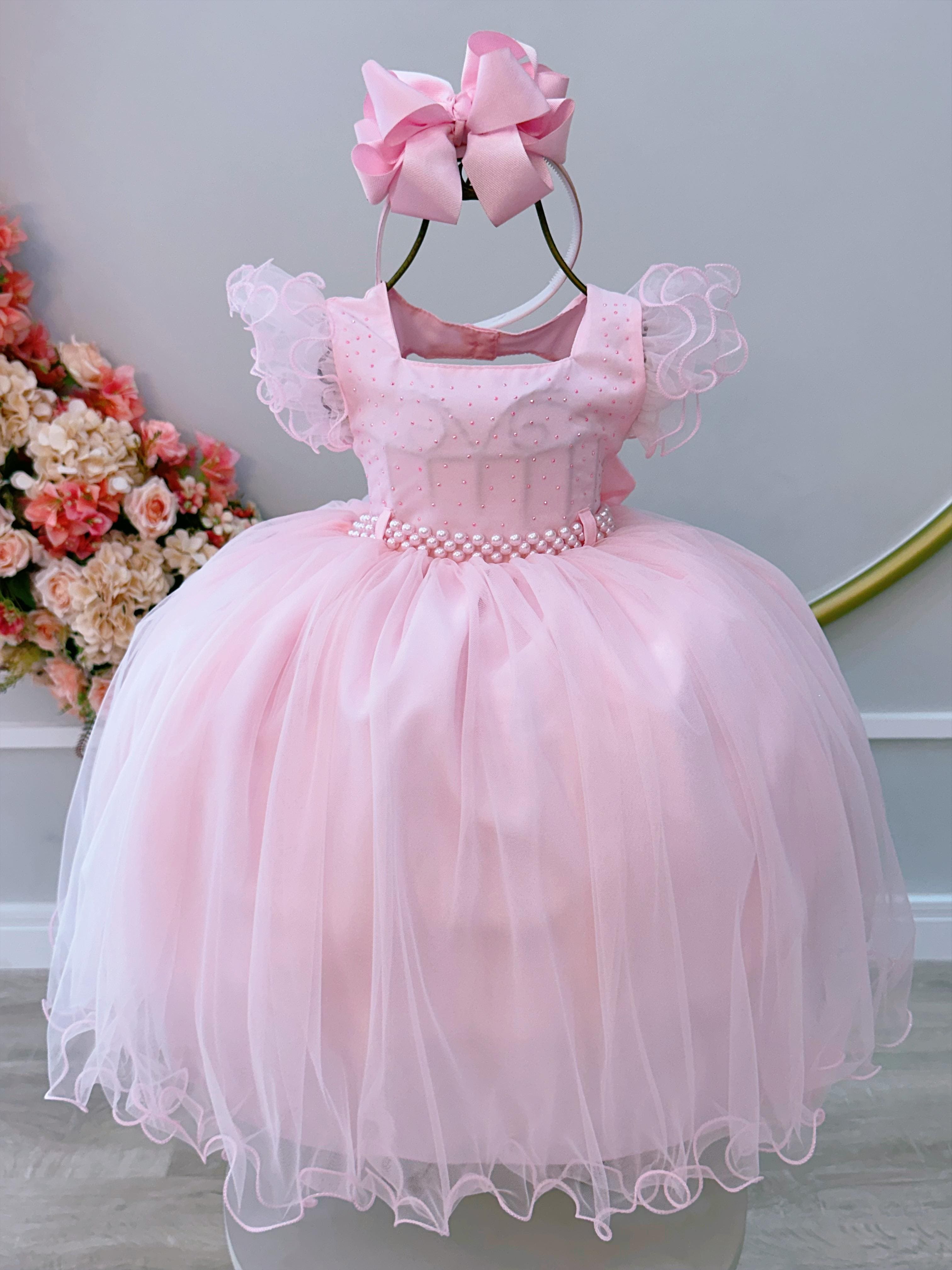 Vestido Infantil Menina Criança Rosa 