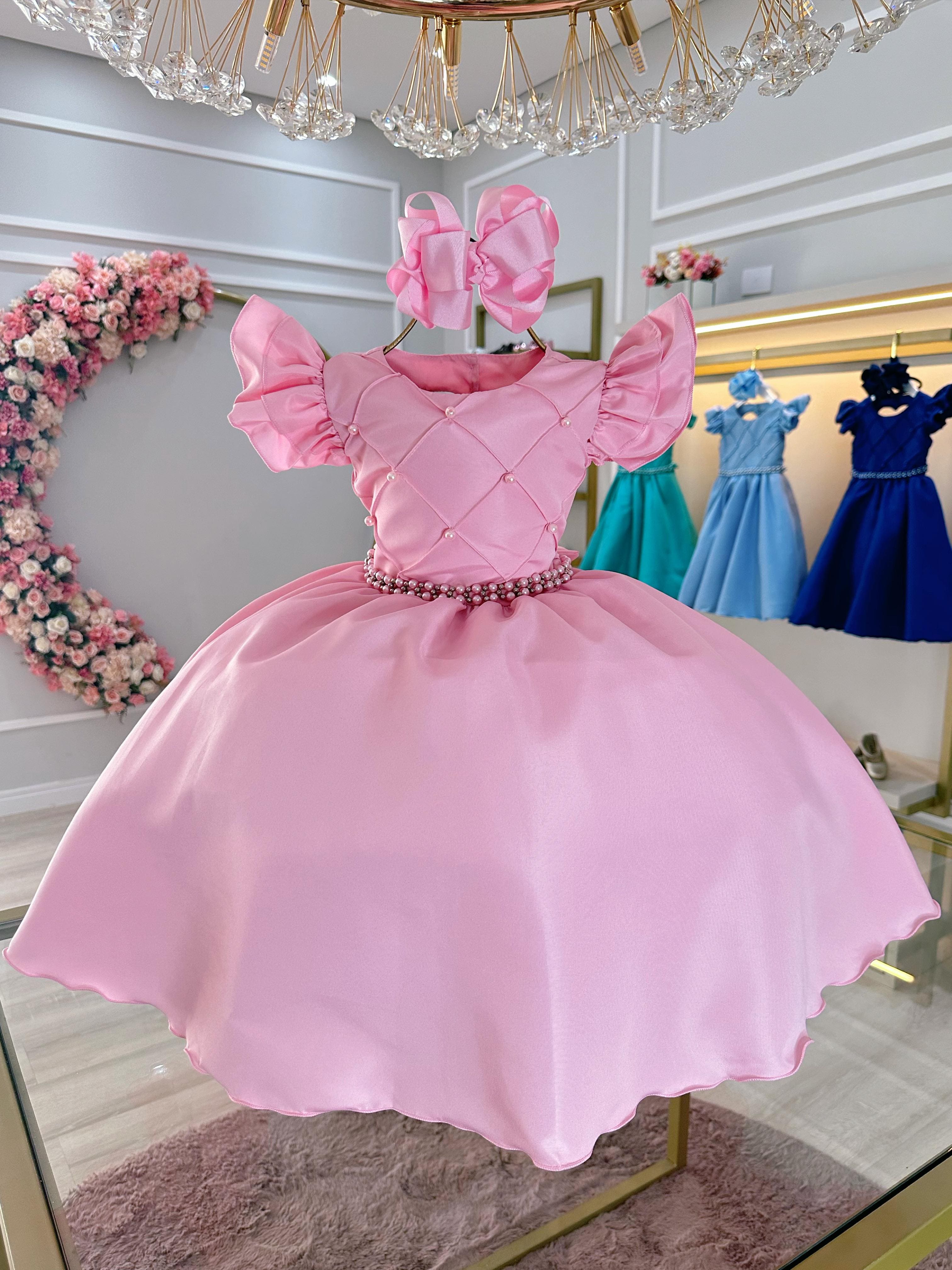 Vestido Infantil Rosa Casual