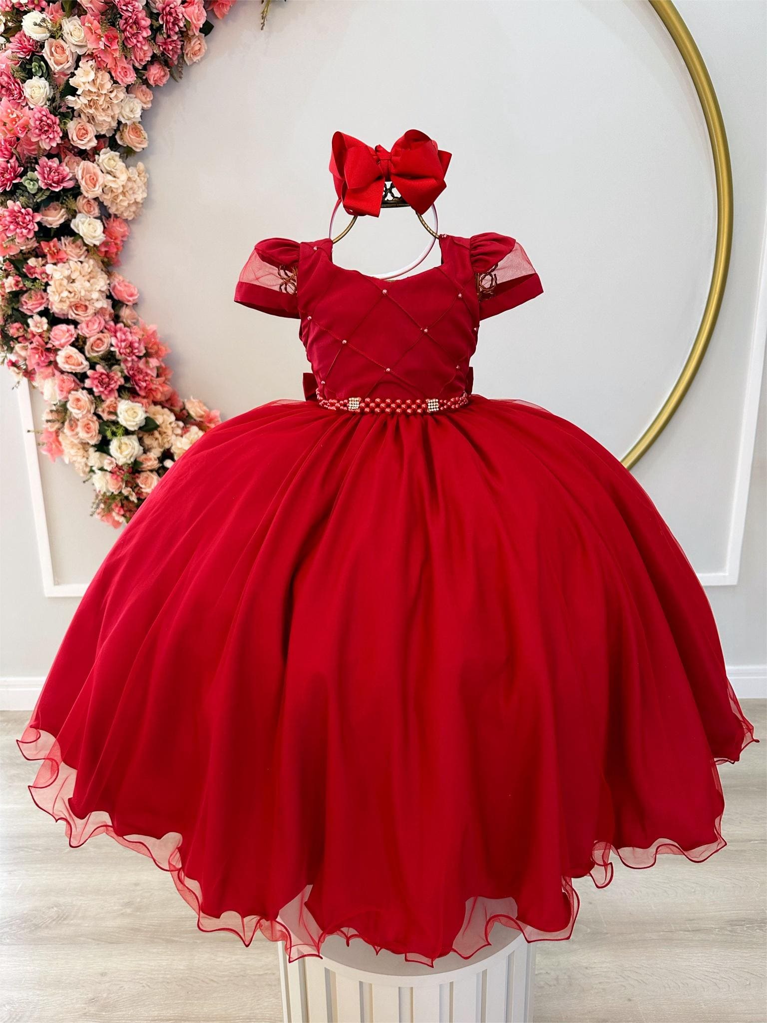 Vestido Infantil Vermelho Daminha Formatura