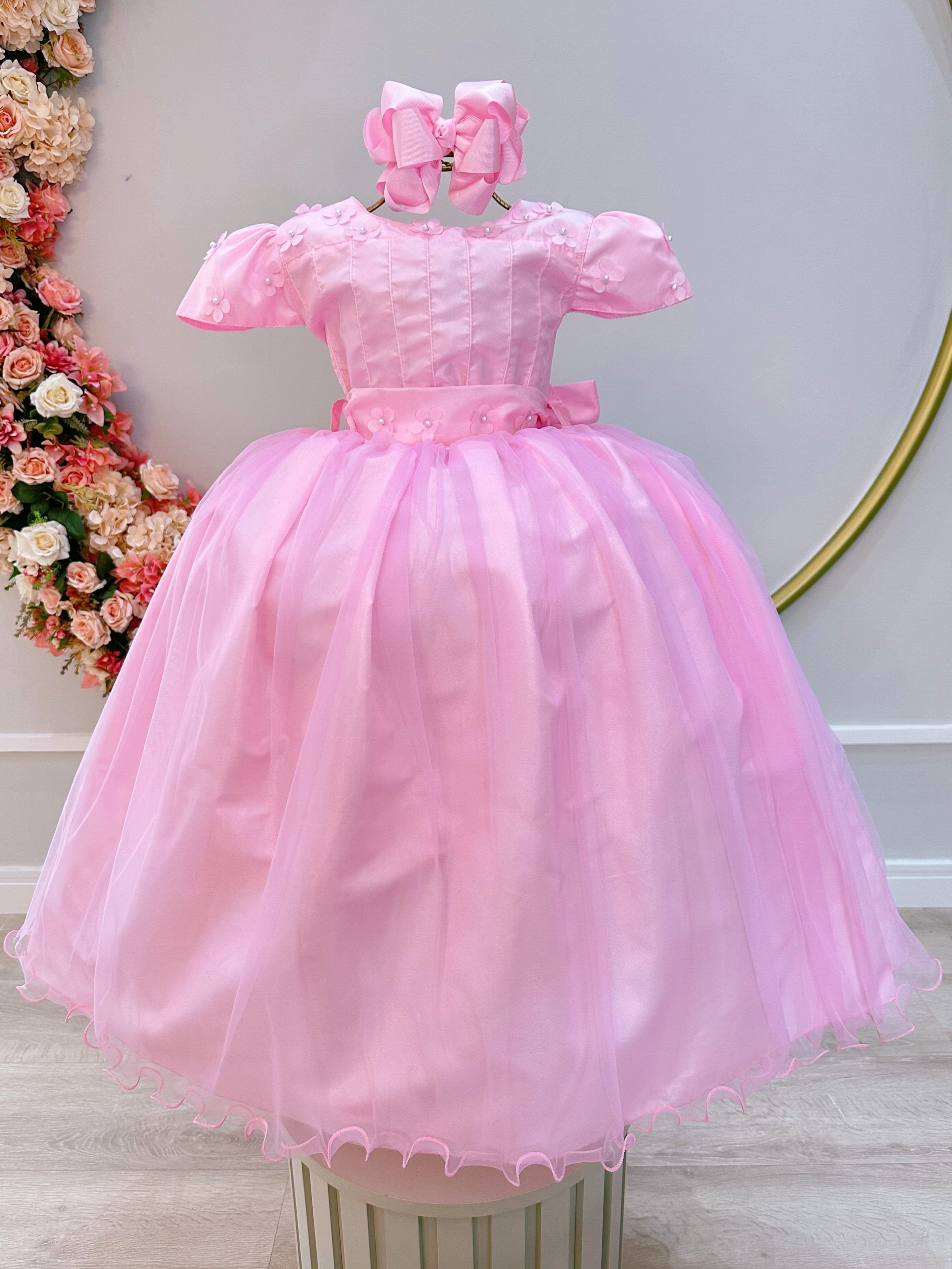 Vestido Longo Infantil Rosa