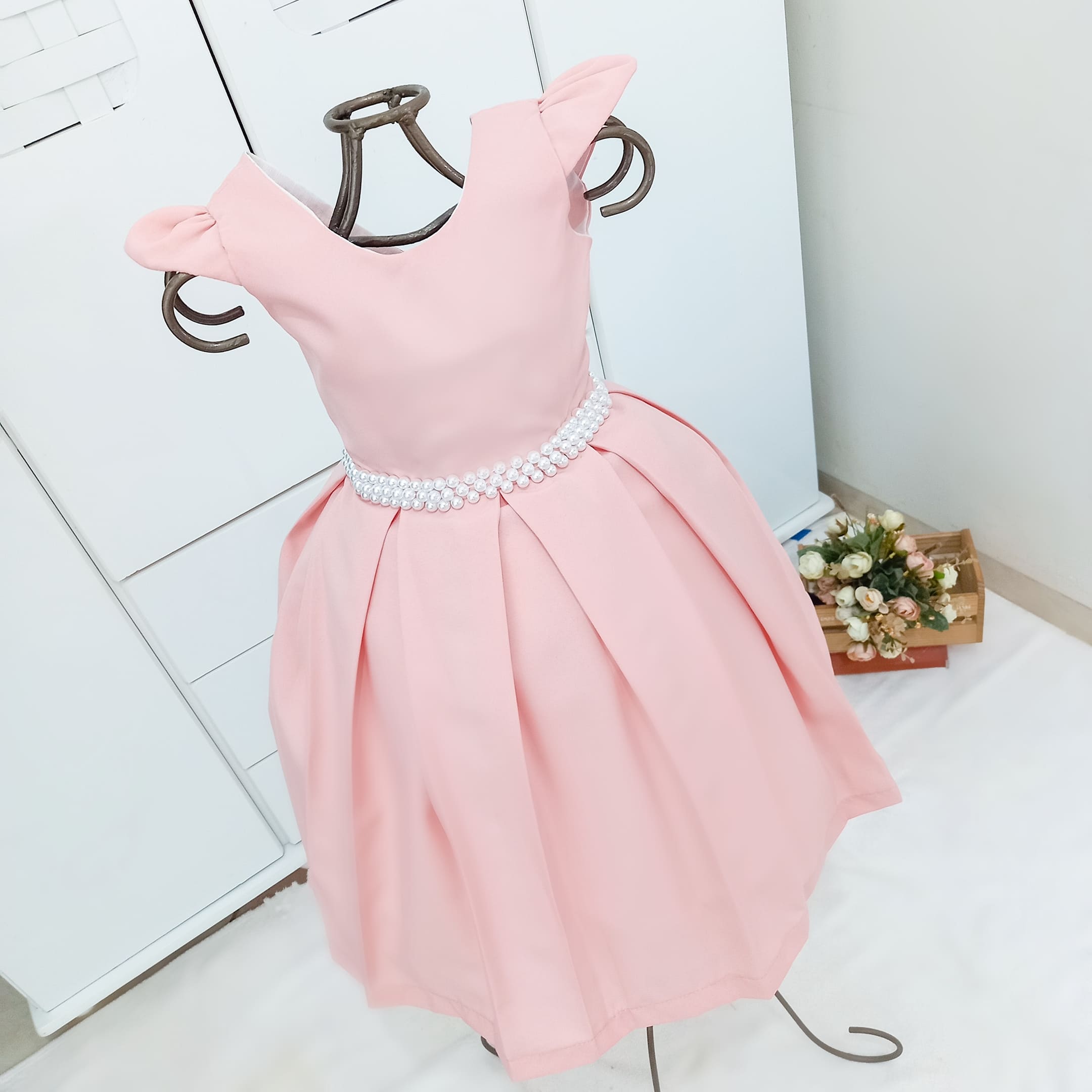 Vestido Infantil de Festa Rosa Bebê Luxo Princesa